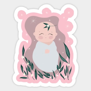 Cutest sleeping caucasian baby Sticker